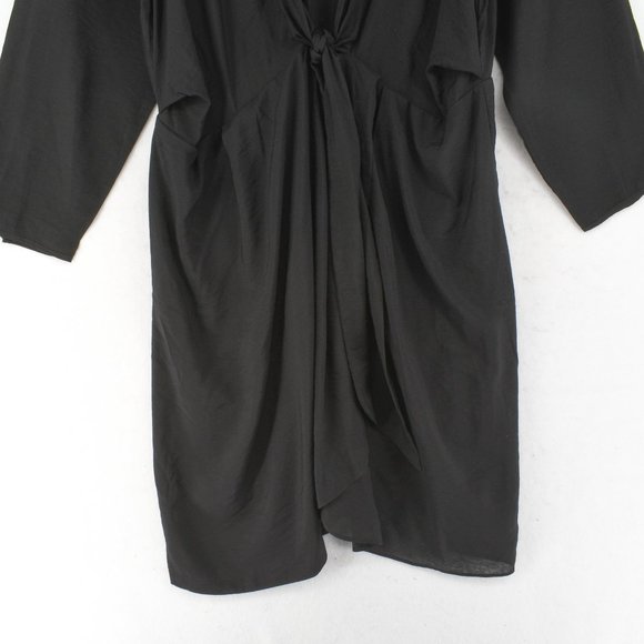 City Chic Short Dress Womens Plus Black Keyhole Lace Long Sleeve Pullover 16W - Picture 4 of 8